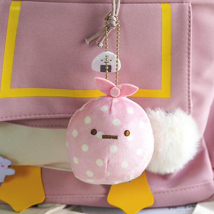 Cute Fried Shrimp Plush Keychain Cartoon Doll Bag Charm Girly Pendant Toy