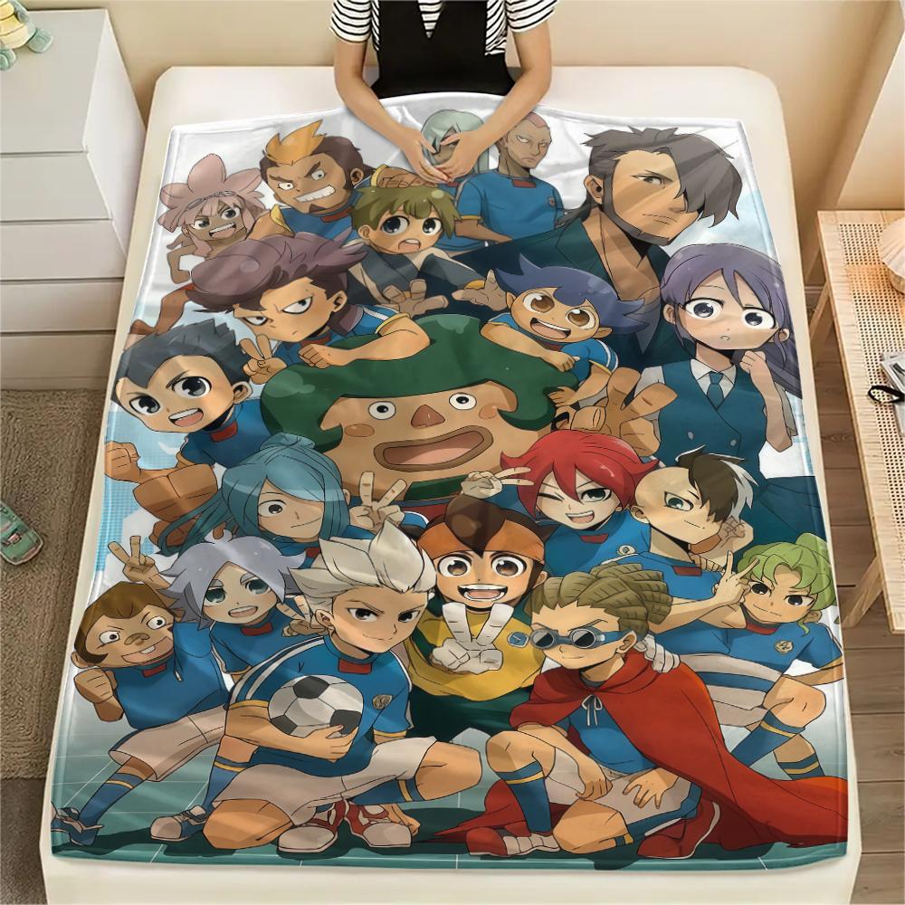 1Pc Inazuma Eleven Soccer Print Flannel Blanket, High Quality Comfortable for All Seasons, Home Decor, Warmth and Comfort, Perfect for Christmas Gifts