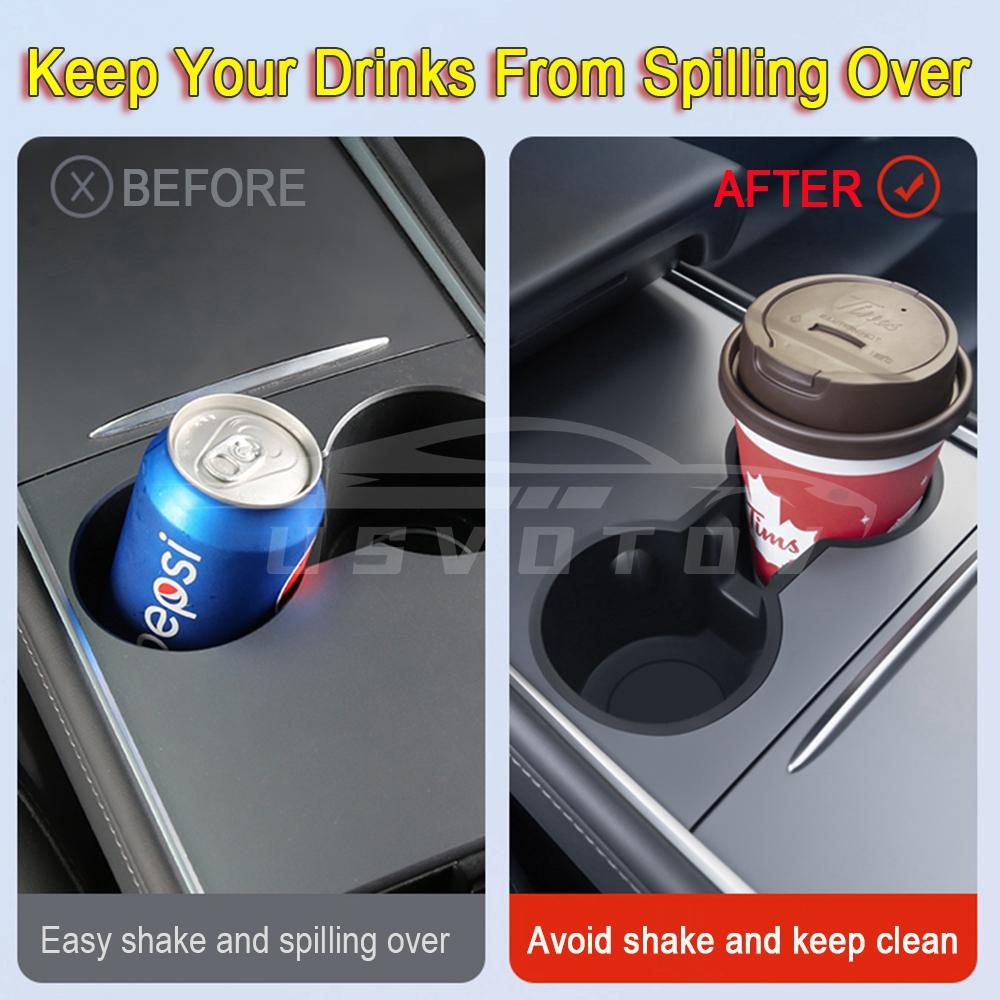 Cup Holder for Tesla Model 3 Y Highland Center Console Storage Box Armrest Organiser Non-slip Insert Phone Holder Accessories