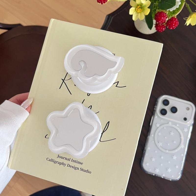 For Magnetic Phone Case for iPhone 17Pro Max case 16 15 Pro Max Clear Star Pattern with Foldable Stand, Shockproof Soft TPU Cover