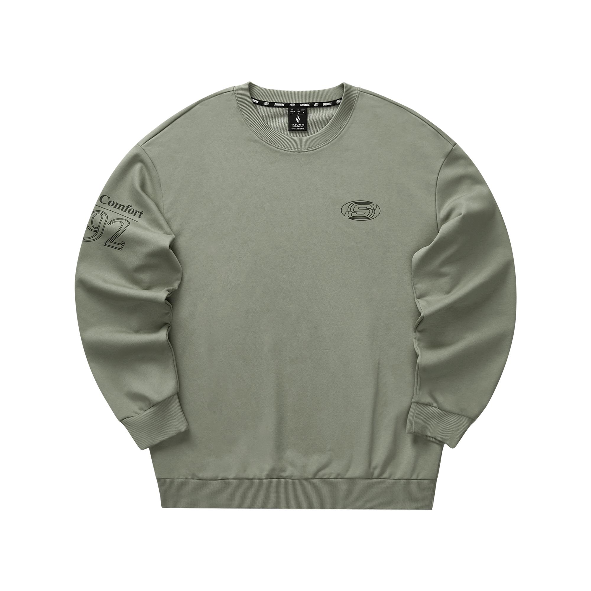 Skechers Retro Sports Loose Fit Crewneck Sweatshirt Unisex Sweatshirt Laurel-Oak Gray L324U096-04AU XS