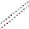 50CM 18K Gold Plated Oval Beads Evil Eye Resin Spacer Beads Copper Cross Chain DIY Necklace For Jewelry Findings