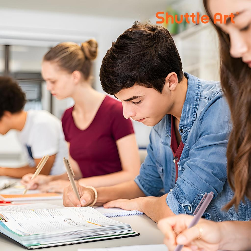 Shuttle Art Gel Ballpoint Black Set of Knock Ultra Fine Gel Dull Color Quick Comfortable to Write Office Writing For School Entrance Gift Pen, 0.5mm,