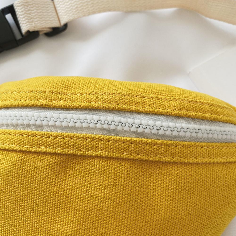 Kids Girls Casual Fanny Waist Bag Canvas Chest Bum Belt Pack Zip Ladies Casual Elegant Lightweight Daily Shoulder Pouch