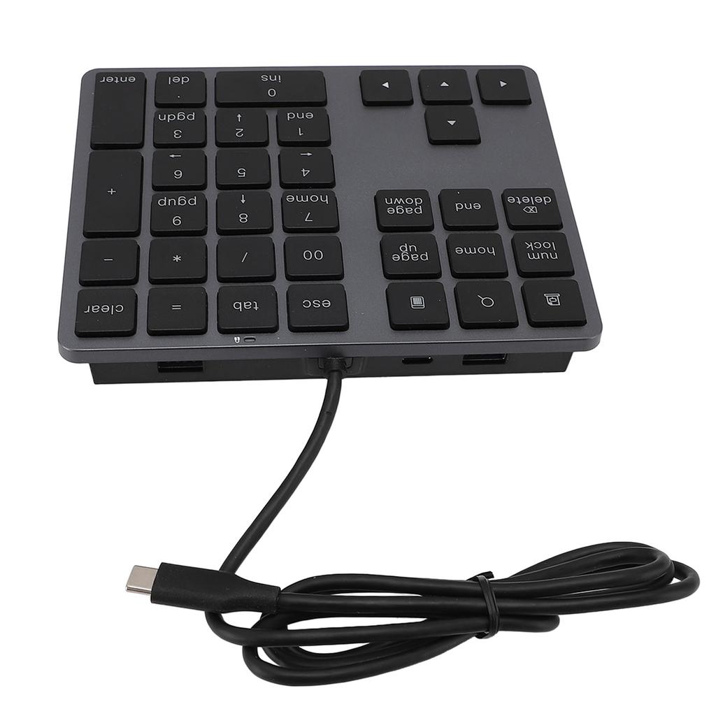 Kablet numerisk tastatur USB C 3.1 HUB 5 Gbps 34 taster Eksternt tastatur Slankt kablet numpad for bærbar PC