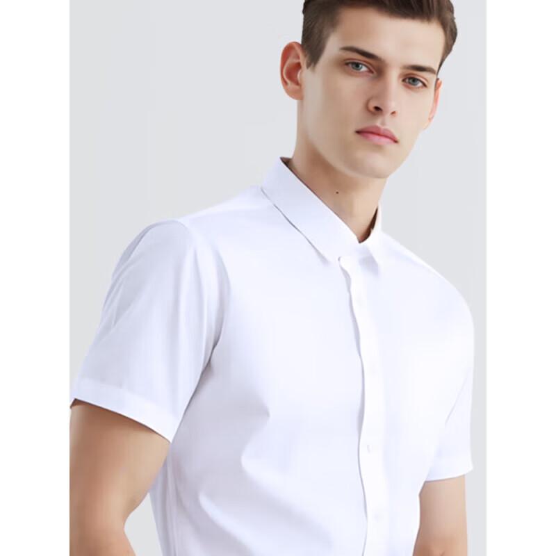 Men s Solid Business Short Sleeve Shirt XL