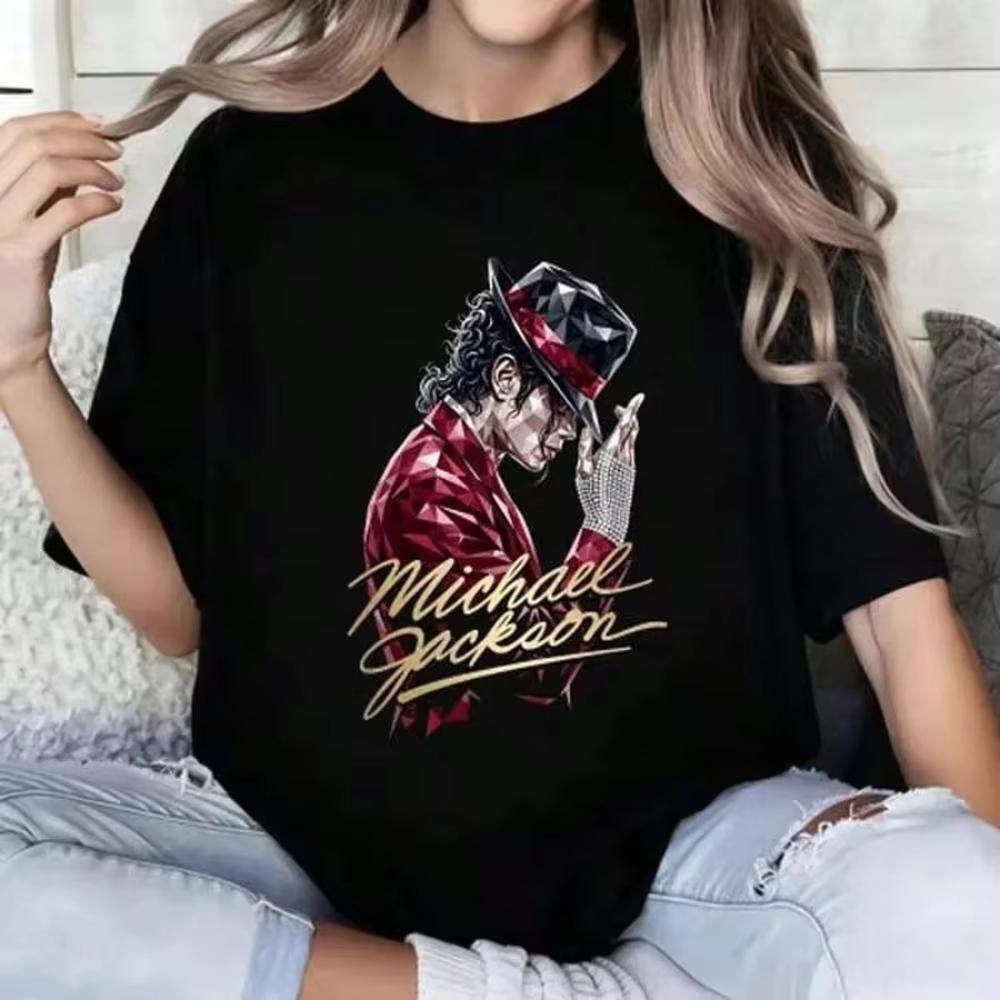 2026 New Michael Jackson Graphic T-Shirt, Summer Hip Hop Y2K Trendy Streetwear Top for Fans T-shirt