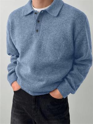 Pullover casual in maglia versatile stile Hong Kong da uomo Autunno/Inverno 2025 Maglietta POLO per Appuntamenti e Pendolarismo