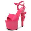 Fashion Women's 18cm Super Thick Heel Waterproof Platform Sandals Sexy Nightclub Stage Model Banquet Gown Pole Dance Shoes