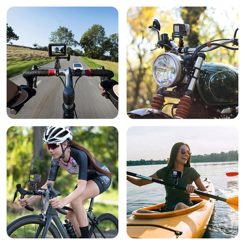 Verstellbarer Motorrad Fahrrad Lenker Kamera Halter Halterung Volle Drehung Haltbarkeit Aufbau AntiVibration Für Outdoor Sportarten