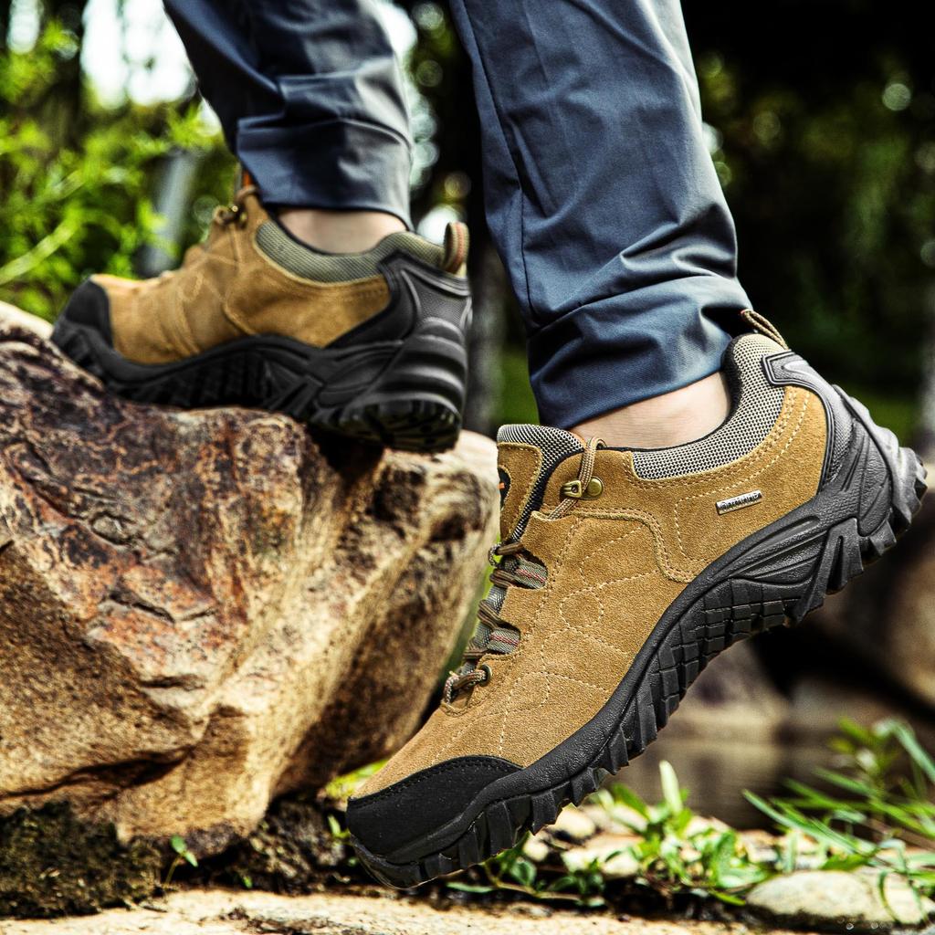 Paar Bergsteigen Outdoor-Schuhe Niedrig geschnitten Wildleder Frühling und Herbst Rutschfest Große Größen Wandern Offroad Sneaker
