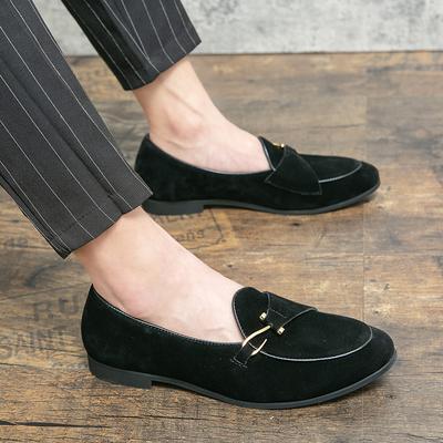 Men’s Loafers Dress Shoes Brown Suede Shoes Men Black Retro Formal Shoes Tuxedo Wedding Blazers Saddle Shoes Over Sized