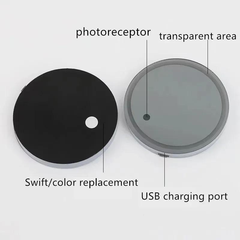 2025 Hot New 7 Color LED Car Cup Holder Light Luminous Coaster Water Cup Pad For VW Volkswagen Polo Jetta Golf Beetle CC GTI Gol