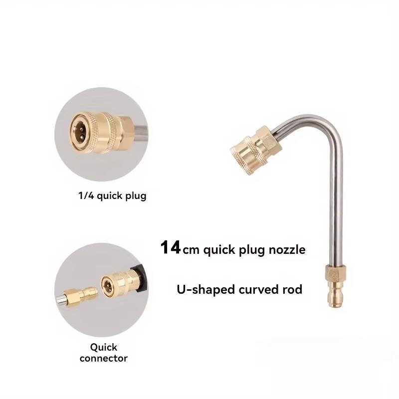 Heavy Duty Metal Pressure Washer Extension Wand 30°/90°/120° Bend Heads 1/4" Quick Connect - Multi-Scene Cleaning Accessory