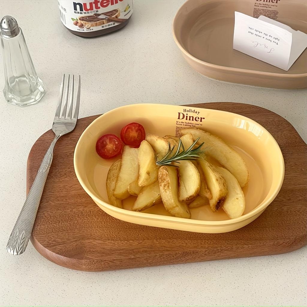 Ins wind exquisite ceramic plate tableware household western food plate steak pasta plate snack plate fruit salad plate