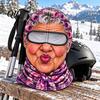 Funny Face Ski Mask Realistic Balaclava Mask, Old Man Woman Print Neck Gaiter, Snowboard Shield Windproof Full Coverage for Winter Sports Snowboarding