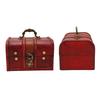 Wooden Storage Box Flip Open Type Vintage Jewelry Organize Case for Earring Coins L Size