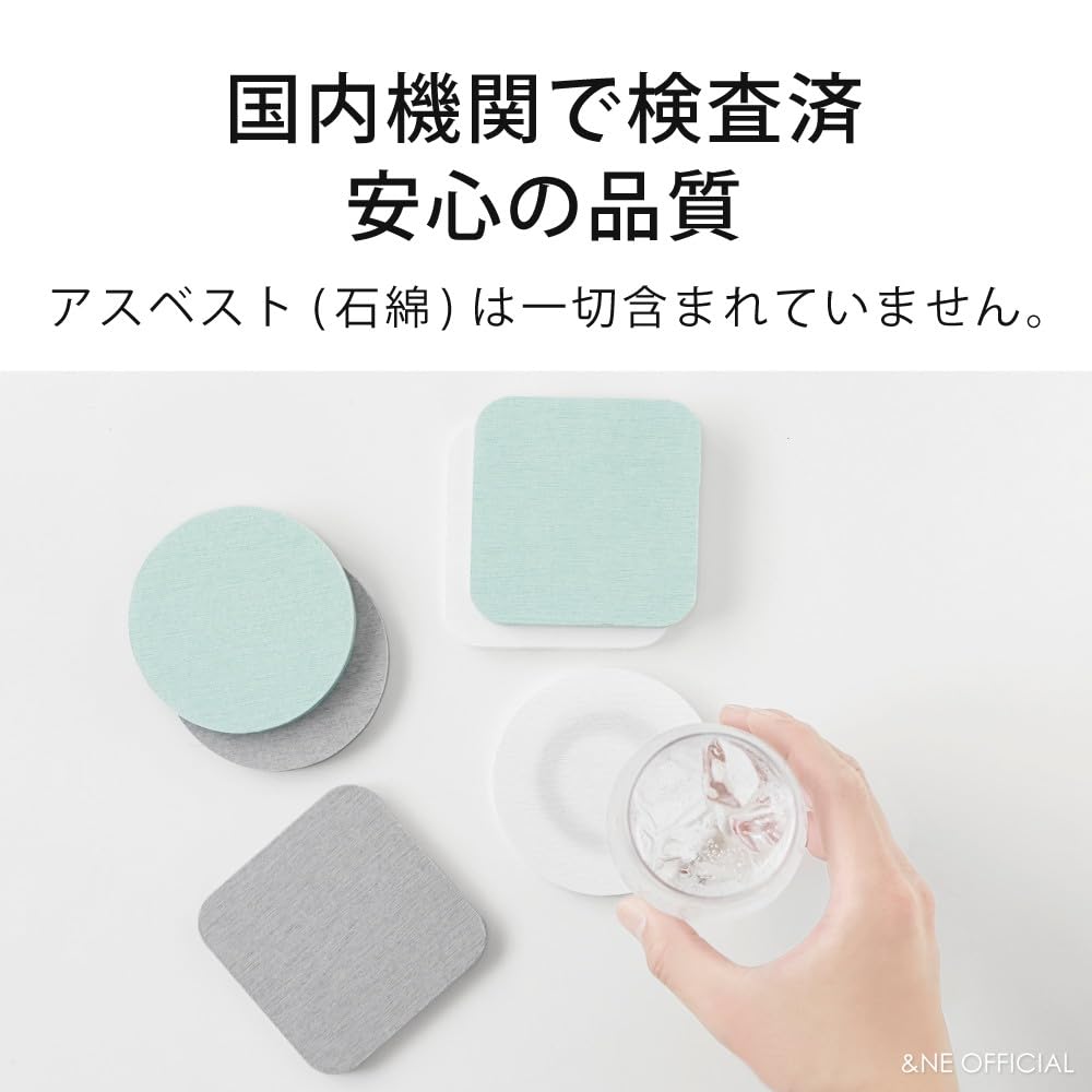 &NE Lava Stone Coasters, Printed White Marble, 9cm Diameter x 1cm Thick, Absorbent, Lava Stone, Asbestos-Free, Quick-Drying, Round, Small, Stylish, 1