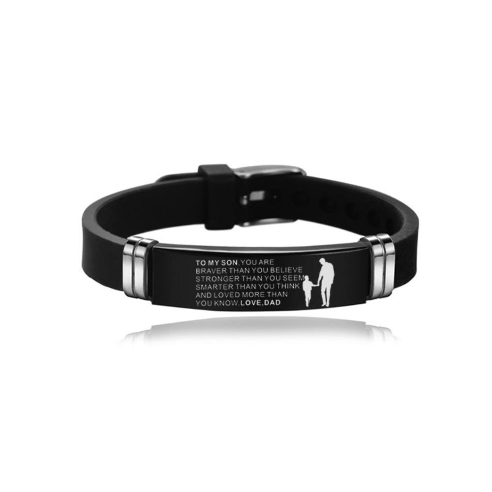 Wristband Inspirational Quote Bracelets Stainless Steel Encourage Bracelets Bracelet for Son Gift