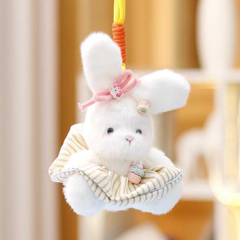 Skirt Bow White Rabbit Plush Toy Pendant Animal Keychain Bag Decoration Gift