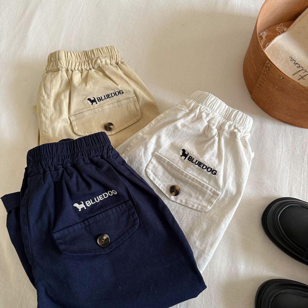 Kids' Cotton Embroidery Pants - Cartoon Puppy Design for Spring & Autumn