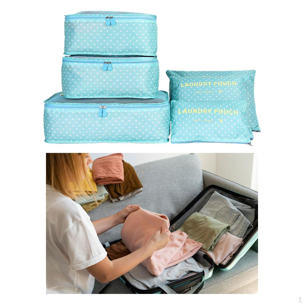 6 Pieces Luggage Organizer Bags, Travel Storage Essentials Bags Set for Home