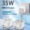 PD35W UK Foldable Dual Port Charger A+C, 20W Compatible with Apple & Samsung