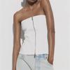2023 Summer Sexy White Zipper Tube Top for Women - European & American Style