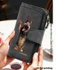 Cartoon-themed wallet, featuring a German Shepherd design, women's model, foldable design. This multifunctional wallet includes a coin purse with a