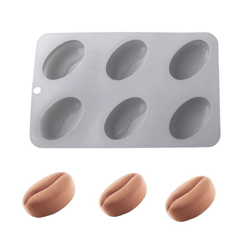 6/28Cavity Diy Coffee Bean Forms Mousse Cake Mold Silicone Pastry Molds For Baking French Dessert Cake Decorating Tools