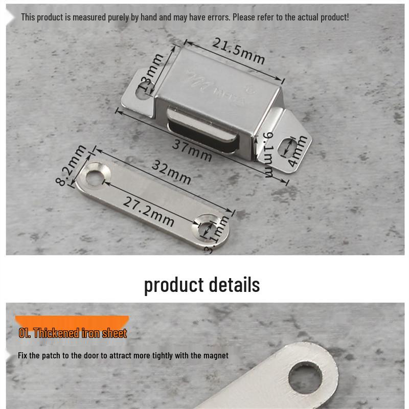 Magnetic Stainless Steel Cabinet Door Bumper & Clip for Wood Furniture