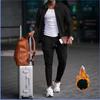 Men Thickened Waffle Turn Down Collar Long Sleeve Jacket And Pants Casual Two Piece Set