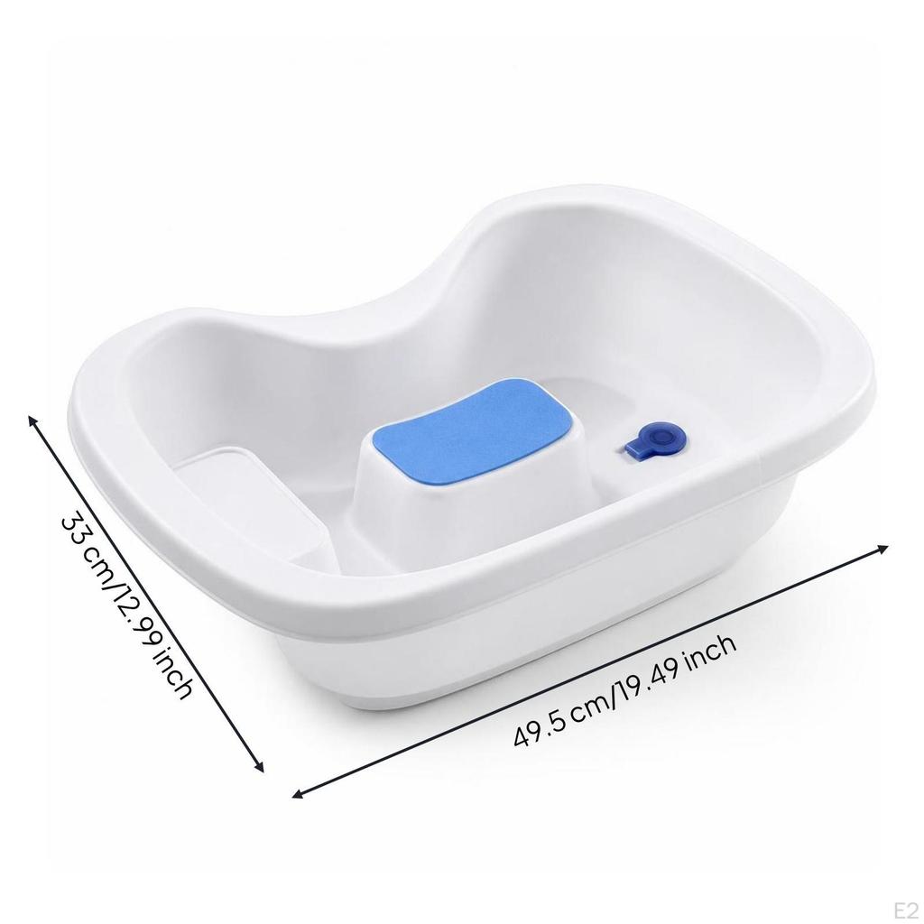 Hair Wash Basin with Headrest Bedside Shampoo Lyingdown Bowl for Bedbound Patients,