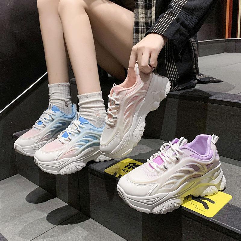 Running Shoes for Women, New Platform Dad Shoes for Students In Autumn, Lightweight Soft-soled Shock-absorbing and Comfortable Sports Shoes for Women