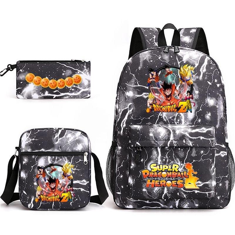 Dragon Ball Super Z Printed Backpack 3-Piece Set Casual Outdoor School Bag 3-Piece Set