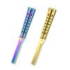 New! Foldable Butterfly Training Knife Not Edged Hollow Stainless Steel Practice Comb Hand Training Tool