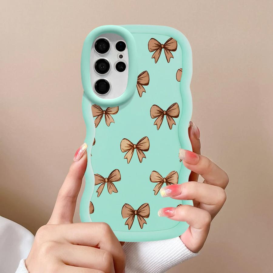 Soft Phone Cover Case for Samsung Galaxy S20 FE S21 A26 A25 S24 S25 S23 Plus S22 Ultra A54 A24 A35 A55 A34 A36 Pink Bow