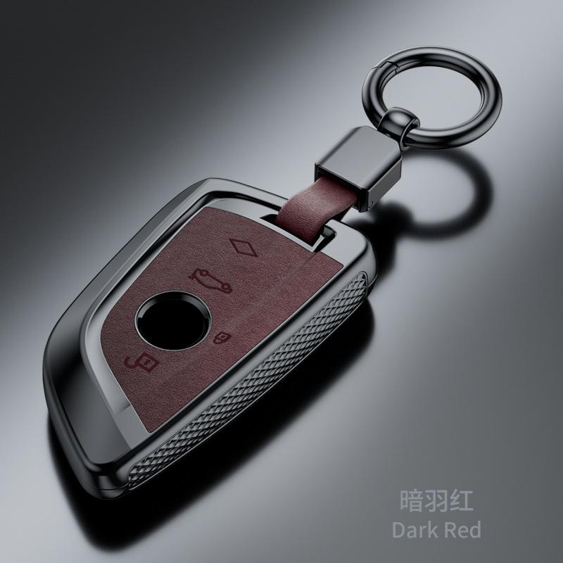 

Пластиковый замшевый чехол для ключа автомобиля, пульт, оболочка, держатель, цепочка, брелок для BMW 120i 225i 320i 330Li 1 2 3 серии i3 iX3 X3 X2 M3 M2 X3M Style A Dark Red