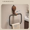 Suction Cup Walnut Towel Rack Medieval Style Punch-free Wall-mounted Bathroom Towel Ring Bathroom Towel Hanging Rack