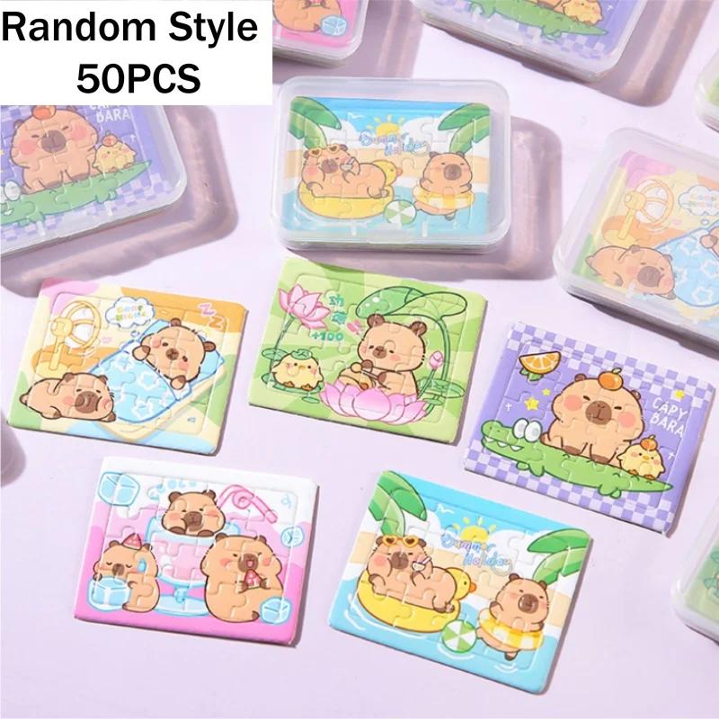 Cartoon Mini Capybara Paper Puzzle Box Children's Puzzle DIY Puzzle Board Gift Hand Eye Coordination Exercise Cardboard