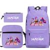 Animation Cartoon Kinderrucksack Freizeit Federmäppchen Umhängetasche Dreiteiliges Set, Grund- und Sekundarschule Schultasche