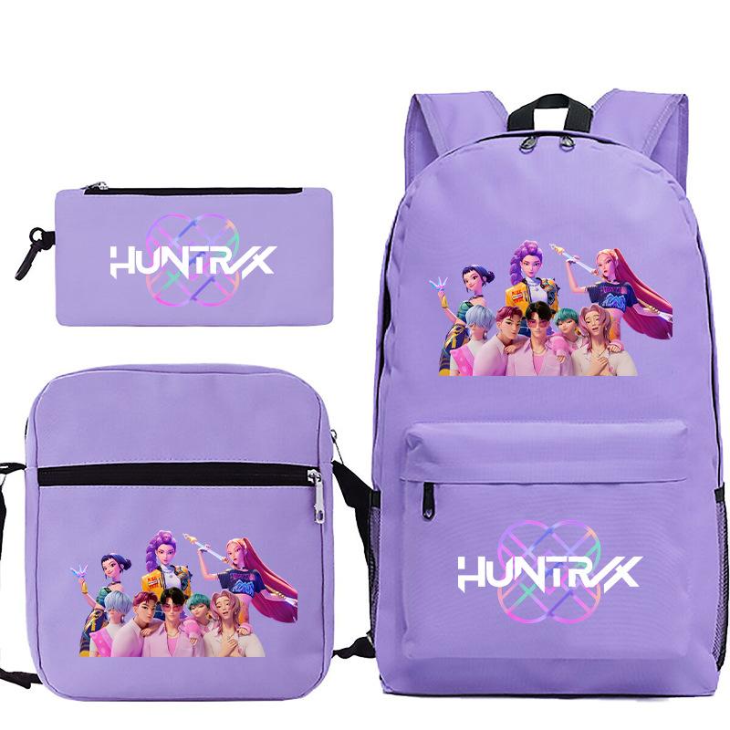 Animation Cartoon Kinderrucksack Freizeit Federmäppchen Umhängetasche Dreiteiliges Set, Grund- und Sekundarschule Schultasche