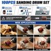 100pcs Multi-Purpose Sanding Drum Set 80 Grit 1/8inch Rotary Tool Sander  Rotary Tool Accessories