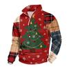 Men's Sweatshirt with Stand Collar Christmas Print Pullover for Casual Wear