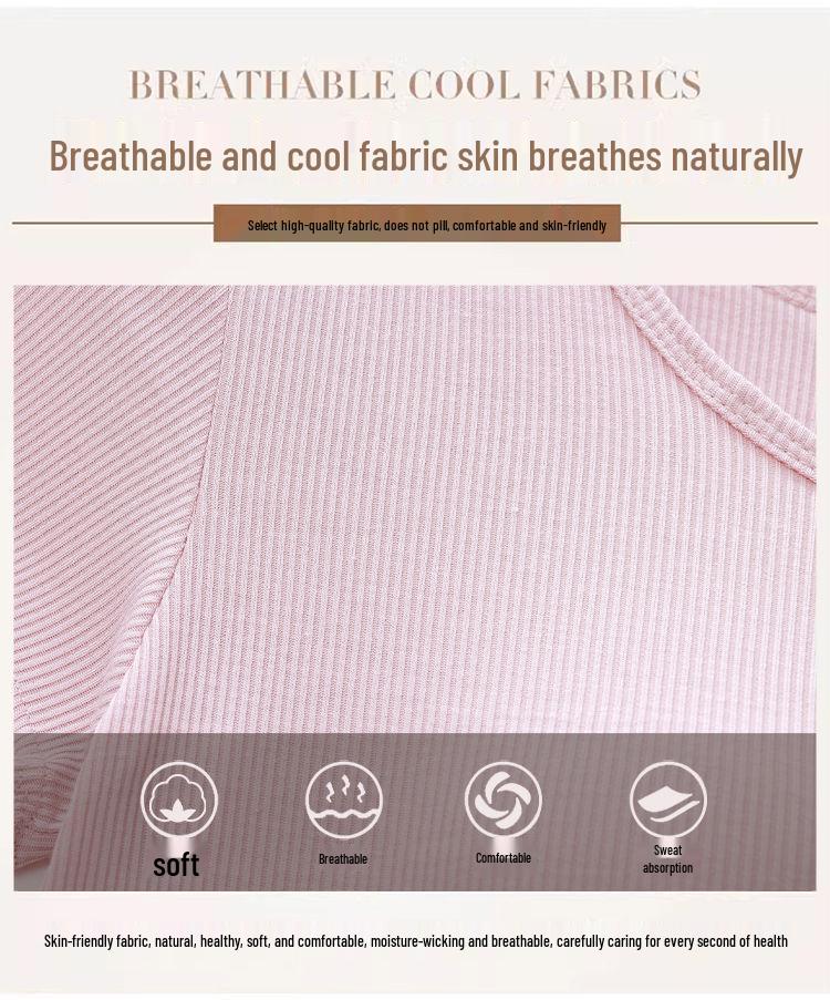 Modal Women's Short Sleeve Padded Top with Pajama-Style Back - Ribbed Base Layer for Inner or Outer Wear