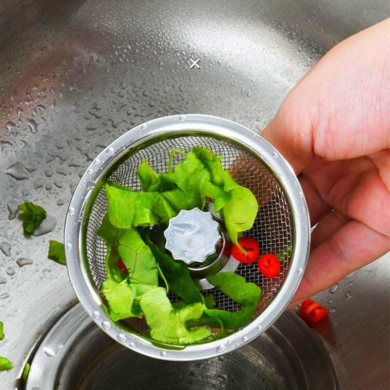 Stainless Steel Kitchen Sink Filter: Anti-Blocking Drain Cover for Vegetable Basin and Garbage.