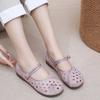 2025 Frühling und Sommer neue Mutter Schuhe Chinesischer Stil Alte Peking Stoffschuhe Damen Atmungsaktive Hohle Mittelalterliche und Ältere Lochsandalen