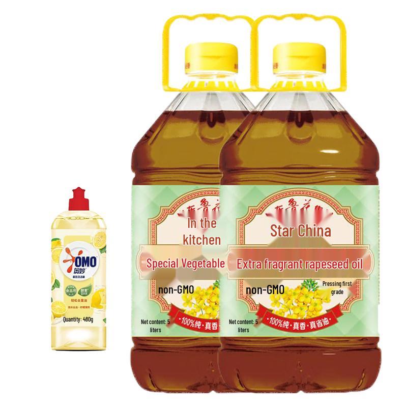 OMO Dish Soap & Luhua Rapeseed Oil Combo Pack Edible Oil + Dish Soap