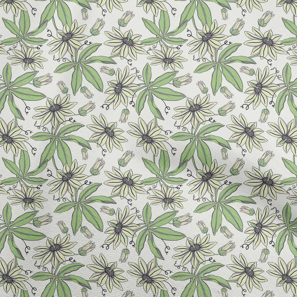 oneOone Cotton Flex Gray Fabric Floral Dress Material Fabric Print Fabric By The Yard 40 Inch