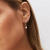 Fashion 925 Sterling Silver Small Zircon Tassel Chain Dangling Pearls Gold Plated Stud Earring Jewelry for Women